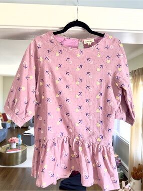 Hidden Alley Purple Floral Textured Top